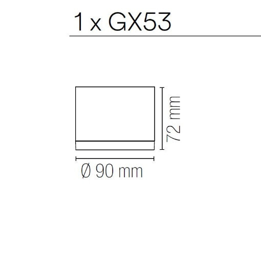 Faretto da soffitto Gx53 Cilindro IP54