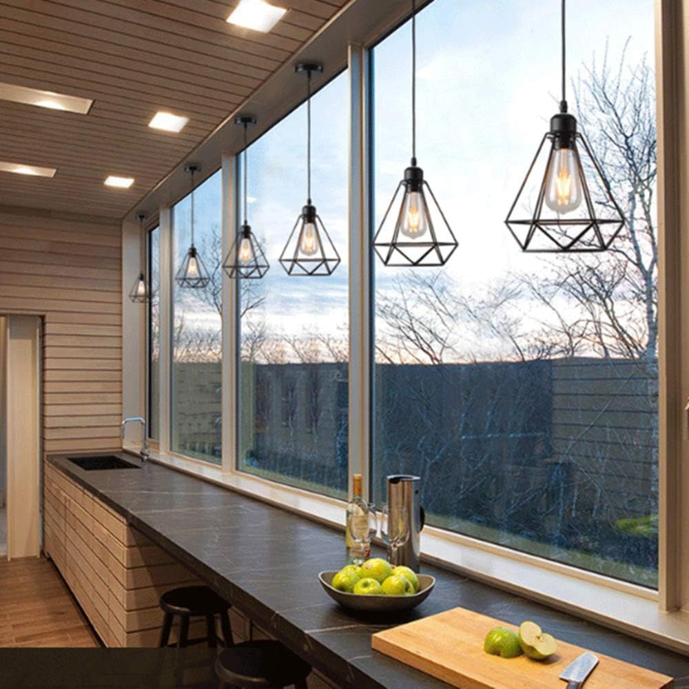 Lampada a sospensione nera effetto industriale