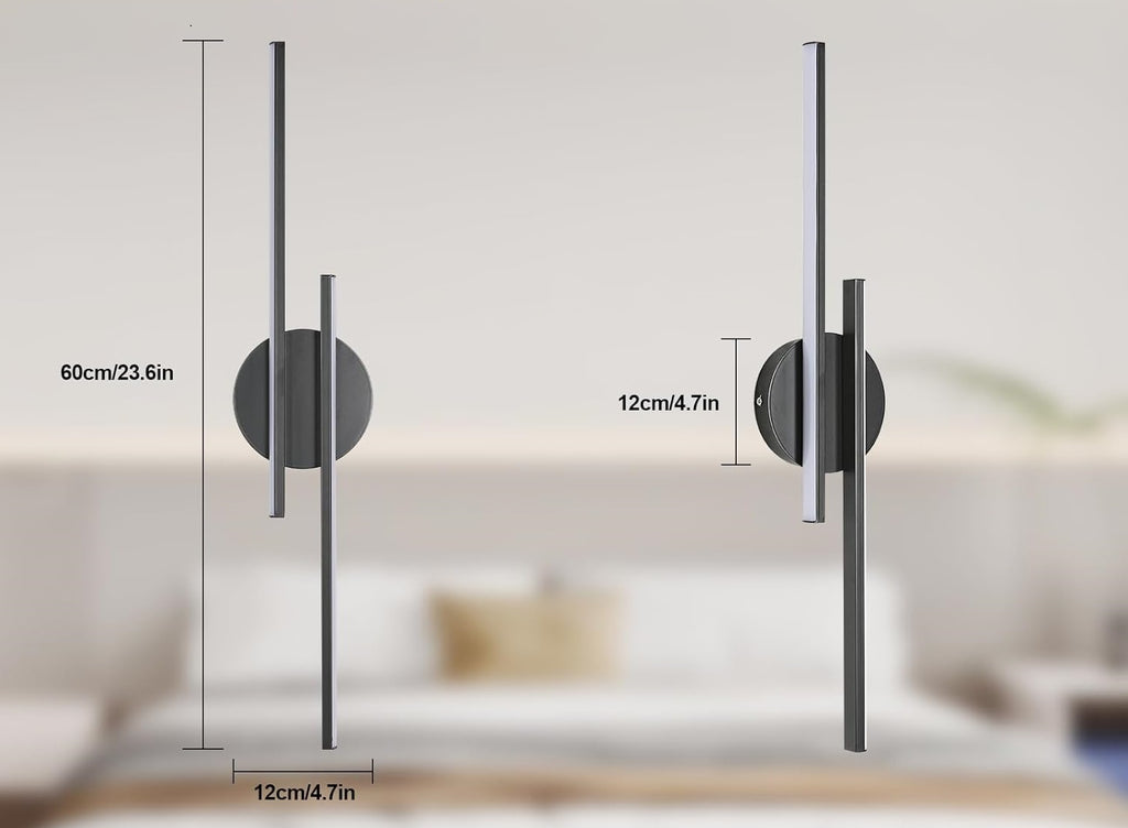 Applique da Parete Interno LED, 24W 2700LM Lampada da Parete - Bianco caldo 3000K