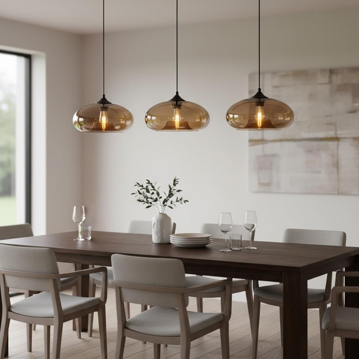 Lampada a sospensione in vetro, E27 con  altezza regolabile