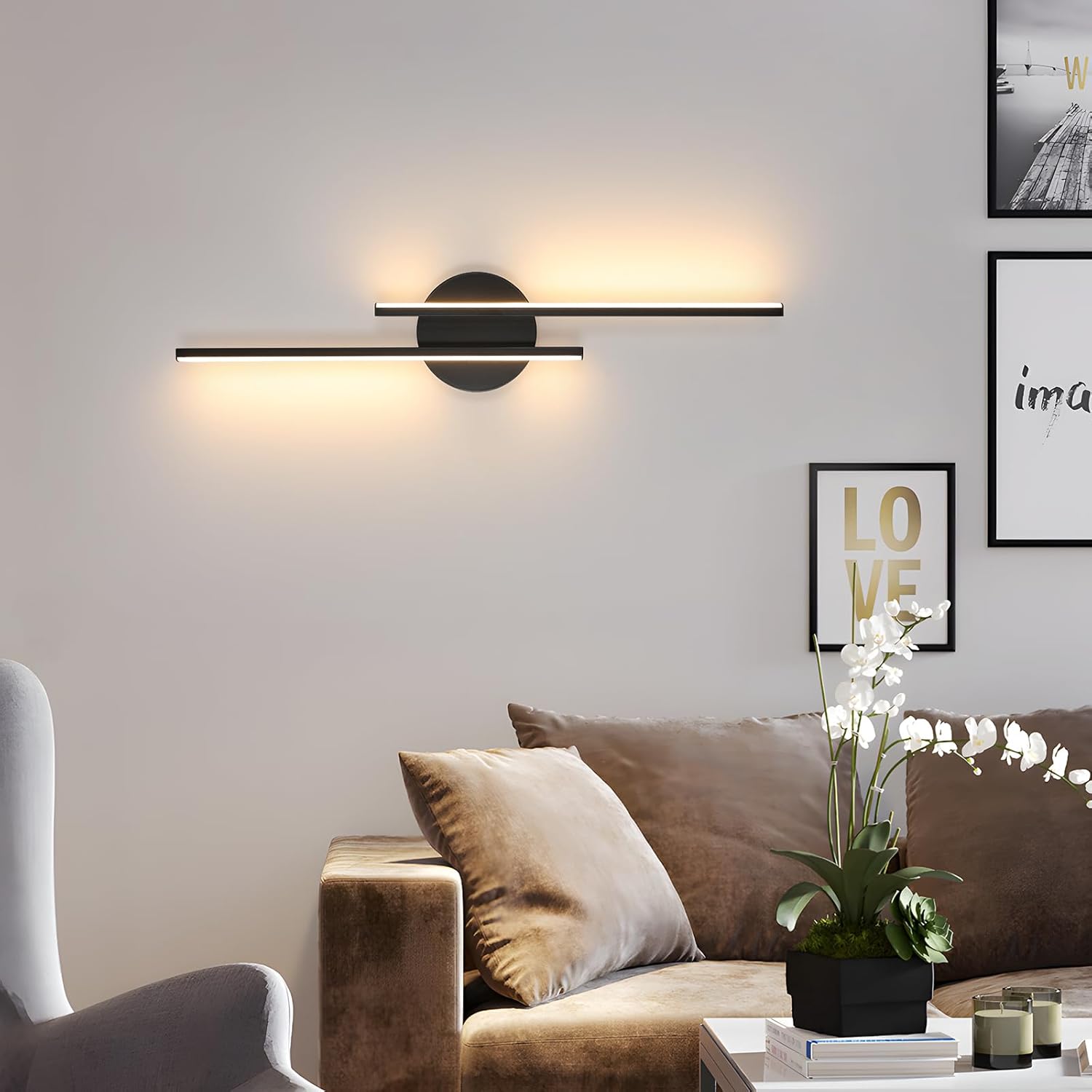 Applique da Parete Interno LED, 24W 2700LM Lampada da Parete - Bianco caldo 3000K
